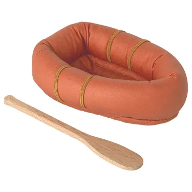 Bateau pneumatique pour souris Maileg et pagaie en bois