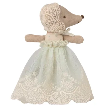 Bébé souris avec robe Maileg - Vert menthe