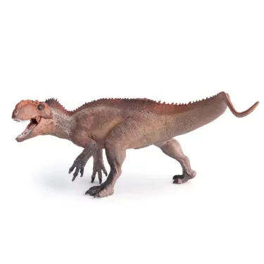 Yangchuanosaure, figurine dinosaure PAPO 55100 en pose de marche avec gueule ouverte et détails texturés, couleur marron.