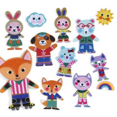 10 magnets d'animaux à décorer "Funky family" DIY DJECO 7919