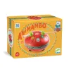 Tambour Drum DJECO 6039 rouge The Mambo avec baguettes et décor coloré, boîte emballage pour enfants.