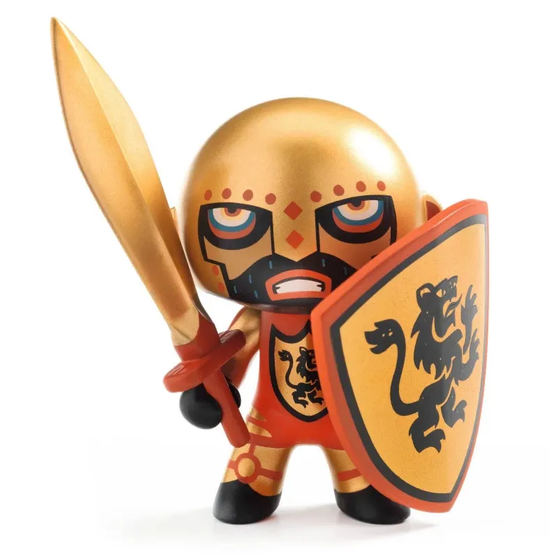 figurineBRIGHT KNIGHT Arty Toys Djeco 6855 en armure avec casque doré, bouclier et épée en main