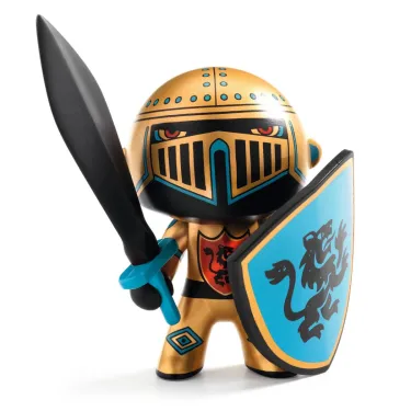 KNIGHT AZUR Djeco 6854 figurine Arty Toys en armure dorée avec bouclier bleu et épée noire en main
