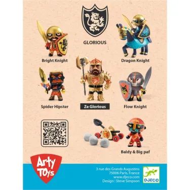 KNIGHT AZUR Djeco 6854 figurine Arty Toys vue arrière de la boite