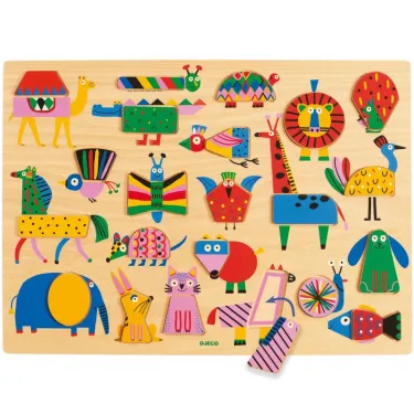 PUZZLO GEO Puzzle en bois 22 pcs DJECO 1836