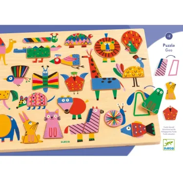 PUZZLO GEO Puzzle en bois 22 pcs DJECO 1836