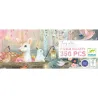 Puzzle de 350 pièces "Fairy Lake" Djeco 7690, illustration féérique avec faons dans un bateau.