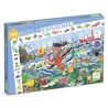 Puzzle d’observation marin de 200 pièces Les secrets de la mer, DJECO 7460, illustration colorée d’un monde sous-marin et de créatures.