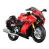 Set de construction Suzuki Hayabusa, moto rouge à assembler, avec roues sport, carénages détaillés et échappement visible.