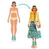 Coffret La mode by Magali – transformation d’une illustration: jeune femme en sous-vêtement, puis tenue complète créative DJECO 9336