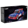 Boîte du set CaDA Renault 5 Maxi Turbo en 1:24, 308 pièces, voiture de rallye bleue et rouge avec phares et plaque Renault sport