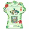 Puzzle 54 pièces Jungle indienne DJECO 7293, silhouette florale avec jaguar et jungle colorée.