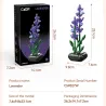 Lavande CADA 205 pièces – ensemble de construction florale moderne avec tiges violettes et base noire, dimensions boite 26,2×14,1×7,2
