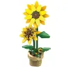 Tournesol CADA 187 pièces : ensemble de construction florale jaune dans un pot en poterie beige avec grandes fleurs et feuilles