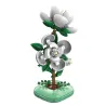 Camellia CADA 301 pièces : plante florale cada décoratif avec fleurs blanches sur socle vert, pièces de construction.