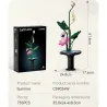 Kit de construction Cada fleurs d'Été, statue florale lumineuse avec socle noir et boîte d’emballage; dimensions environ 67,9 cm haut, fleurs roses et verte, 755 pièces.