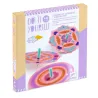 Toupies à personnaliser Flower Power DIY DJECO 7986 : kit créatif Do It Yourself avec toupies et disques métallisés à décorer.