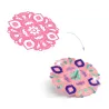 Toupies à personnaliser Flower Power DIY DJECO 7986: une toupie rose décorée de motifs floraux, à assembler avec éléments coloré
