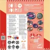 Toupies à personnaliser Hypno Cosmos DIY DJECO 7987: ensemble coloré avec 2 toupies tournantes et 12 disques à métaliser, pictogrammes et instructions.