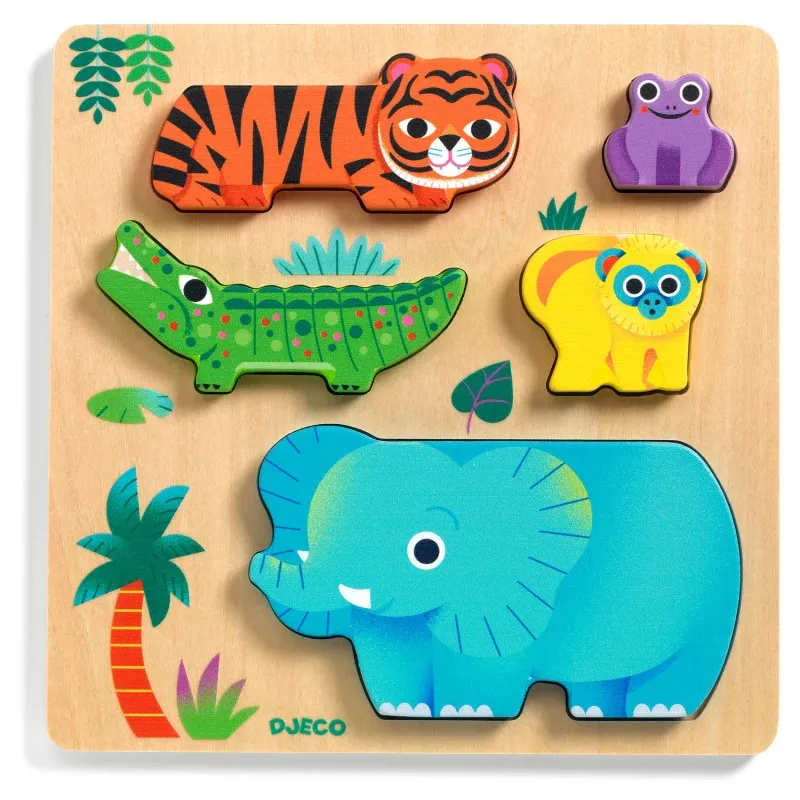 WoodyWild - Puzzle relief en bois DJECO 1091