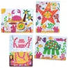 Peinture à doigts - Pois et poissons DJECO 0046: scène d’aquarium avec animaux colorés et empreintes de doigts sur quatre cartes