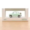 Fiat 500 F 1965 bleu pastel réduit en maquette NOREV 1/43 dans sa boîte blanche à fenêtre