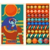 Grand coffret Horus Billes & Co: boîte ouverte avec assortiment coloré de billes et motifs pharaoniques illustrés sur le couvercle.