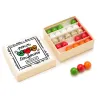 Petit coffret de billes "Pour toujours" Billes & Co, boîte ouverte montrant plusieurs rangées de billes colorées et une série de billes dehors.