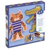 Kit de tissage Premier tissage - Les pulls des animaux DJECO 0071 packaging avec tigre et crocodile colorés.