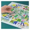 Dans le jardin de Claude Monet - Jeu de l'oie Pirouette Cacahouète: joueurs utilisant des figurettes en forme de grenouille sur un plateau coloré avec fleurs, dés et pions.