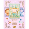 Mosaïques tinyly DJECO 6982 - Margo & Co : illustration pastel avec lapin décoré de fleurs et trois cadres mosaïques autour sur fond rose.