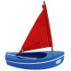 Petit voilier bleu TIROT en bois 17 cm, modèle 200