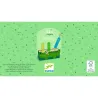 SoftiPop DJECO 6491, jeu éducatif en forme de crocodile vert avec des piques colorées, publié par Djeco, sur fond vert clair.