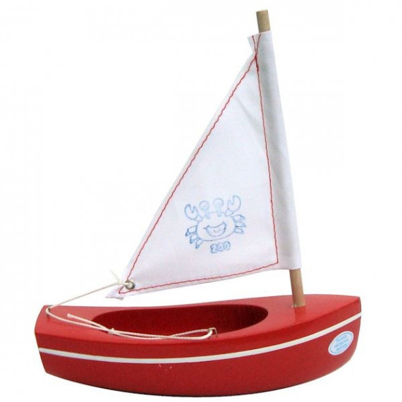 Petit voilier rouge TIROT 17 cm, modèle 200 Petit voilier rouge TIROT 17 cm, modèle 200