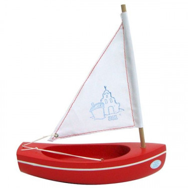 Petit voilier rouge TIROT 20 cm, modèle 201