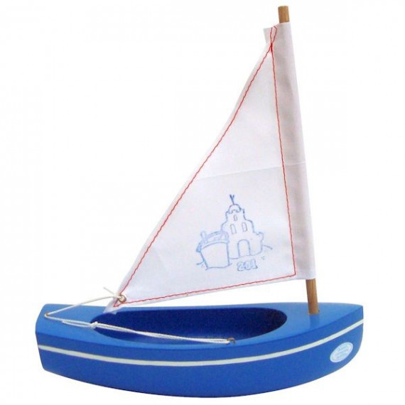 Petit voilier bleu TIROT 20 cm, modèle 201