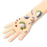 Tatouages temporaires “Happy Spring” DJECO 9591 sur le bras, motifs floraux, oiseaux et insectes colorés.