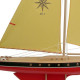 Voilier Tirot 504 coque rouge voile jaune 64cm