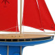 Voilier Tirot 504 coque bleue voile rouge 64cm
