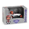 Voiture miniature Silver Super Speed Crazy Motors DJECO 5453 en boîte, avec pilote rouge et logo Crazy Motors sur le devant.