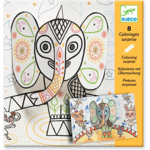 Coloriages surprises "Pop et l'éléphant" DJECO 9638 Coloriages surprises "Pop et l'éléphant" DJECO 9638