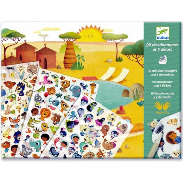Décalcomanies "Savane, désert et pôle nord" DJECO 9560