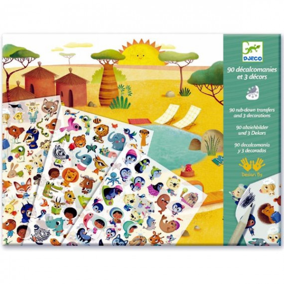 Décalcomanies "Savane, désert et pôle nord" DJECO 9560