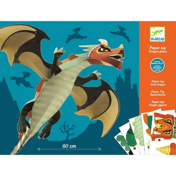 Paper Toys Dragon géant DJECO 9677 Paper Toys Dragon géant DJECO 9677