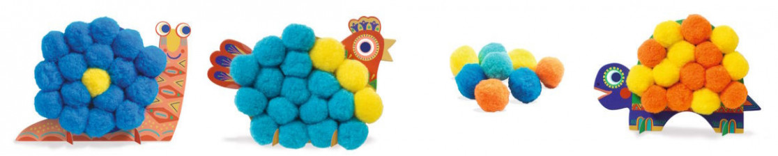 Loisirs Creatifs Djeco  Tableaux De Pompons Explosion De Pompons Djeco  9872 : Jouetsmusants