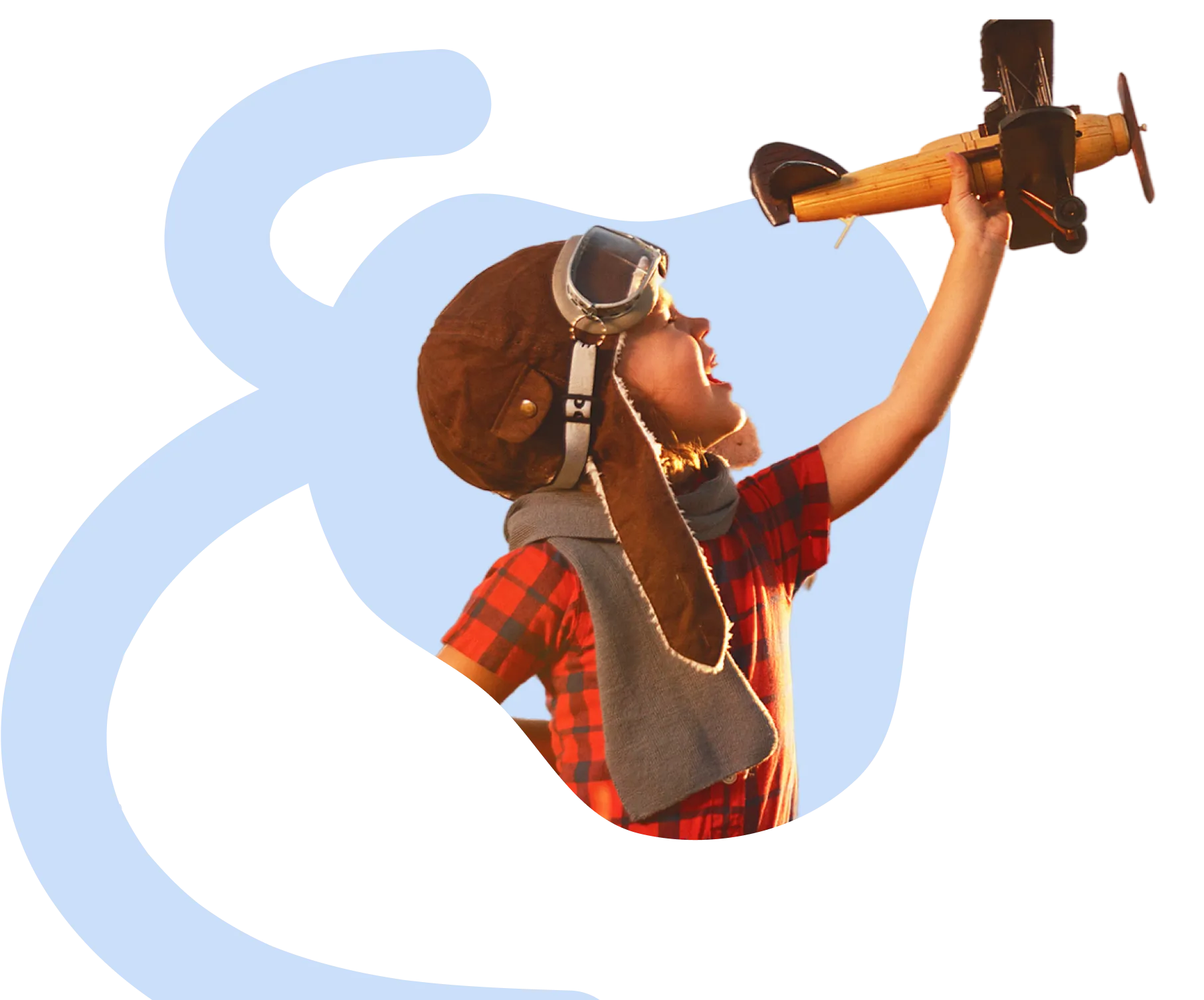 Avions et enfants heureux